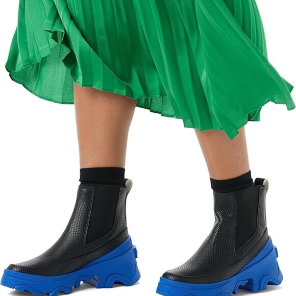 SOREL Brex Chelsea Weatherproof Leather Boot in Black & Cobalt Blue - Picture 2 of 7